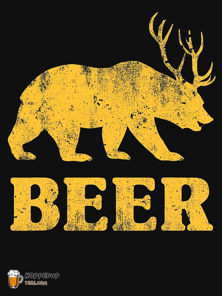 Bear Deer Beer Funny Essential Tee HU
