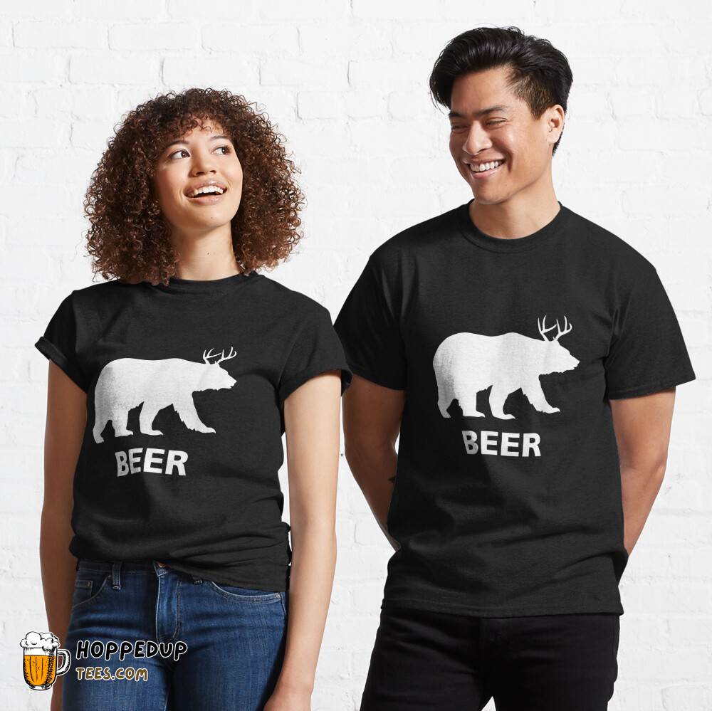 Bear Deer Beer Vintage Style Tee HU