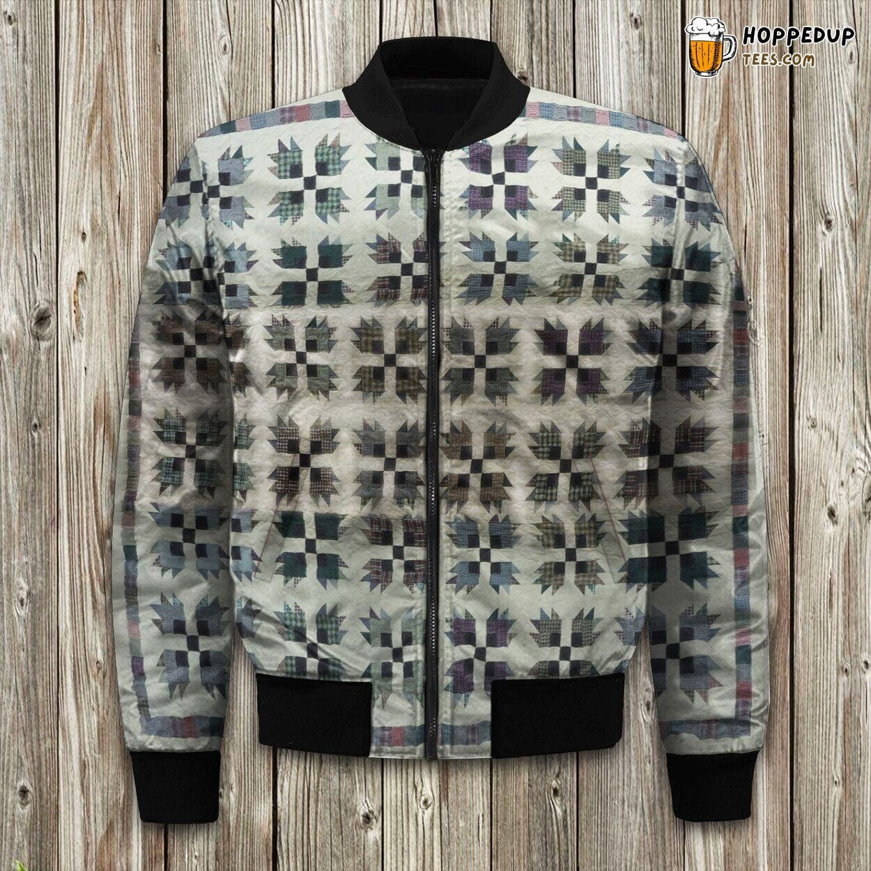 Bear Paw In Plaid Bomber Jacket