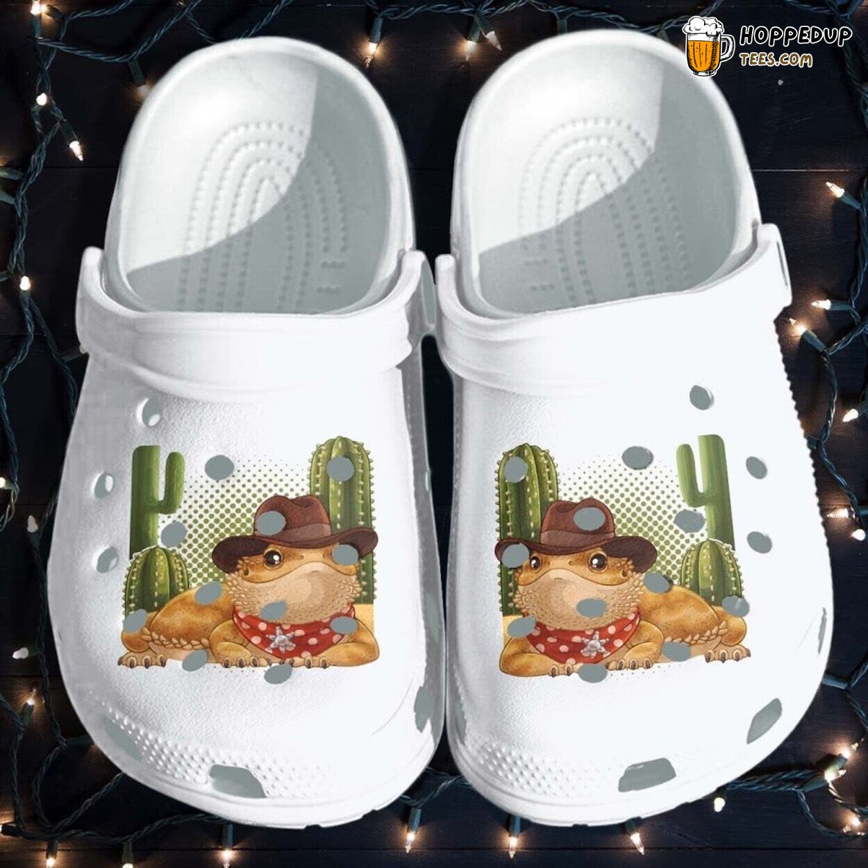 Bearded Dragons Cowboys Cactus Funny Pet Themed Shoes Clogs Unique
