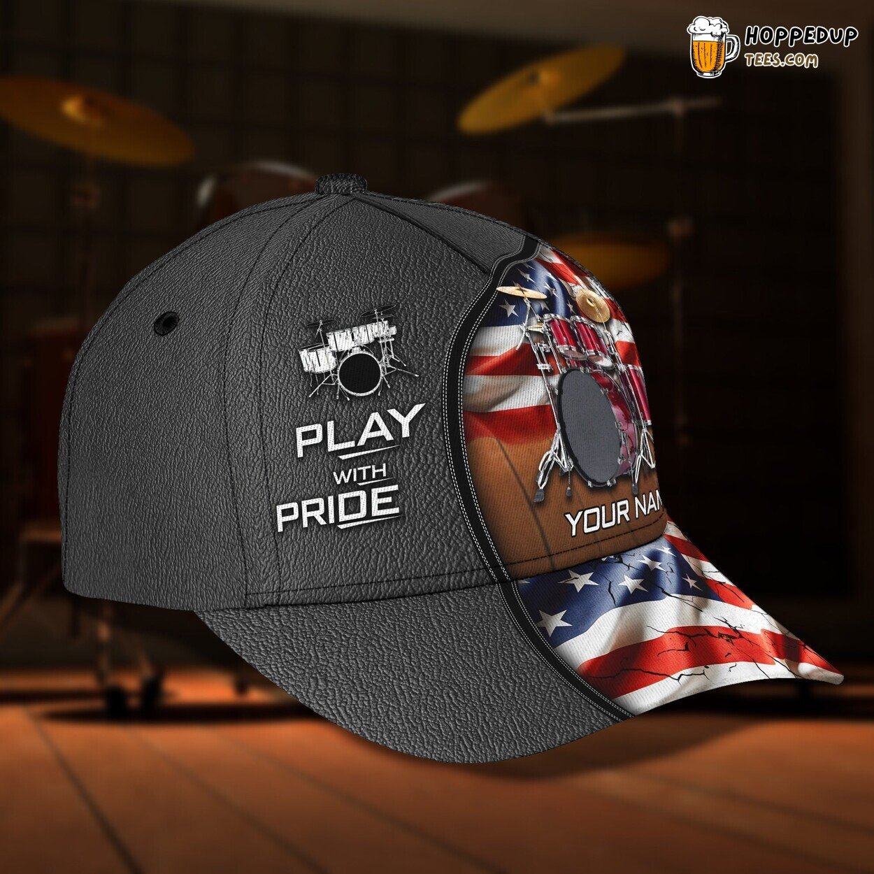 Beating Rhythms Series 3D Classic Cap Drum Enthusiast Personalized Name