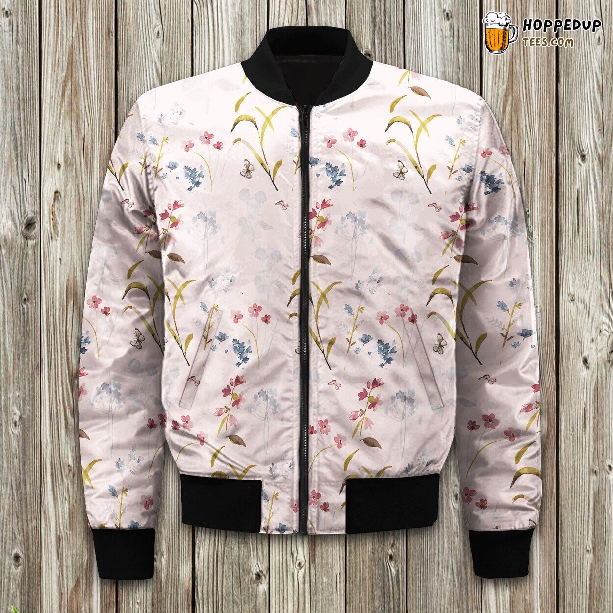 Beatrice Delicate Rose Winter Bomber Jacket Tailored Unique Elegance Design