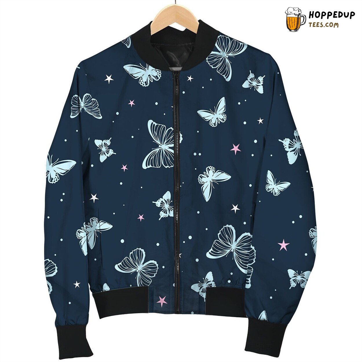 Beautiful Butterflies On Seamless Pattern Bomber Jacket