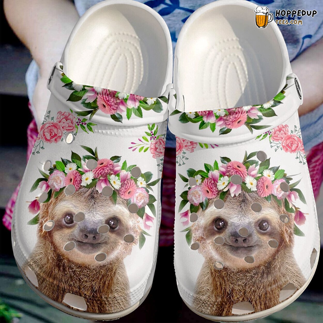 Beautiful Flower Cute Sloth Crocbland Clog Birthday Women Gift