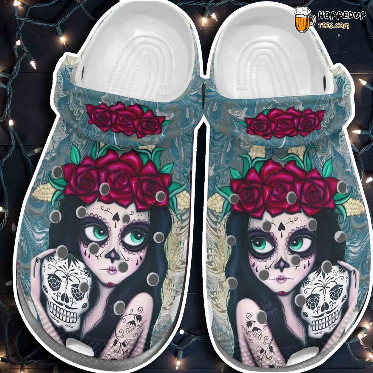 Beautiful Girl Flower Sugar Themed Classic Comfortable Clogs Shoes