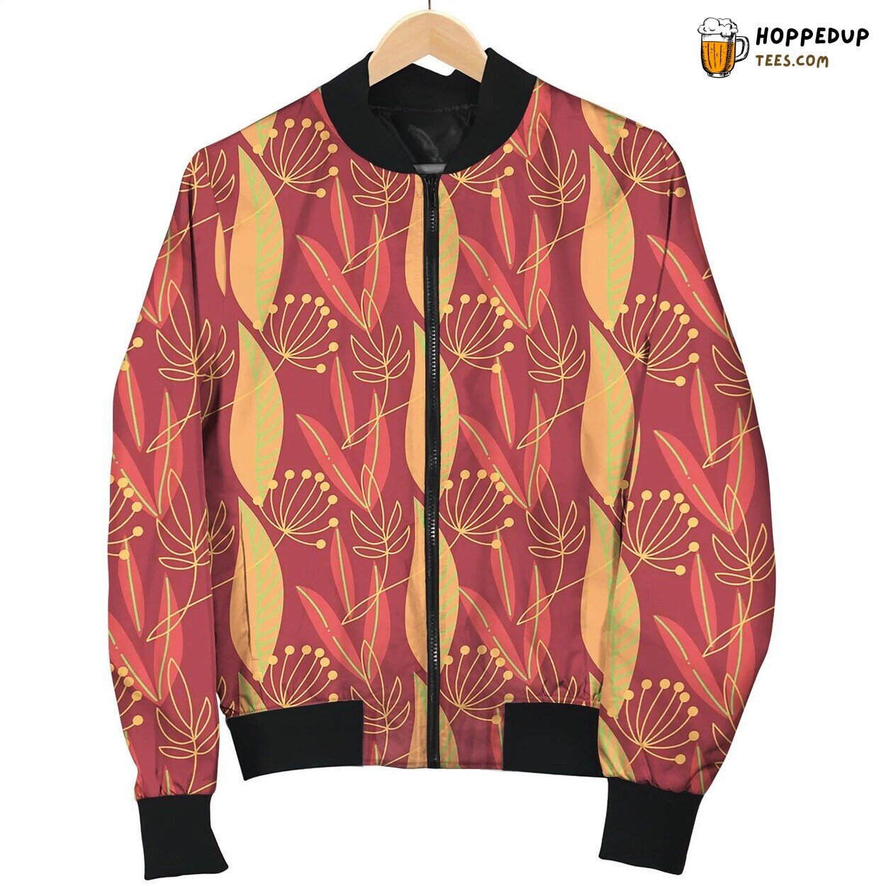 Beautiful Hand Drawn Plants Seamless Bomber Jacket