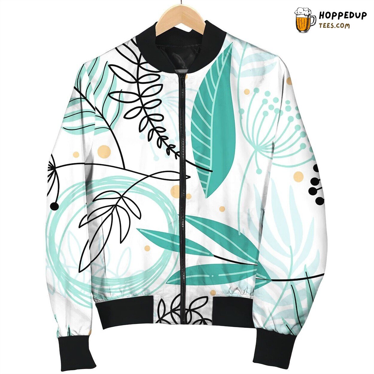 Beautiful Hand Drawn Plants Seamless Pattern Beautiful Bomber Jacket