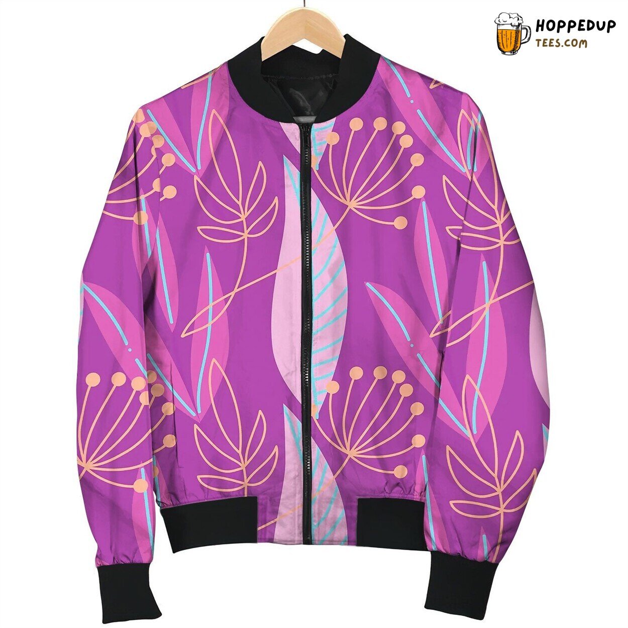 Beautiful Hand Drawn Plants Seamless Pattern Bomber Jacket
