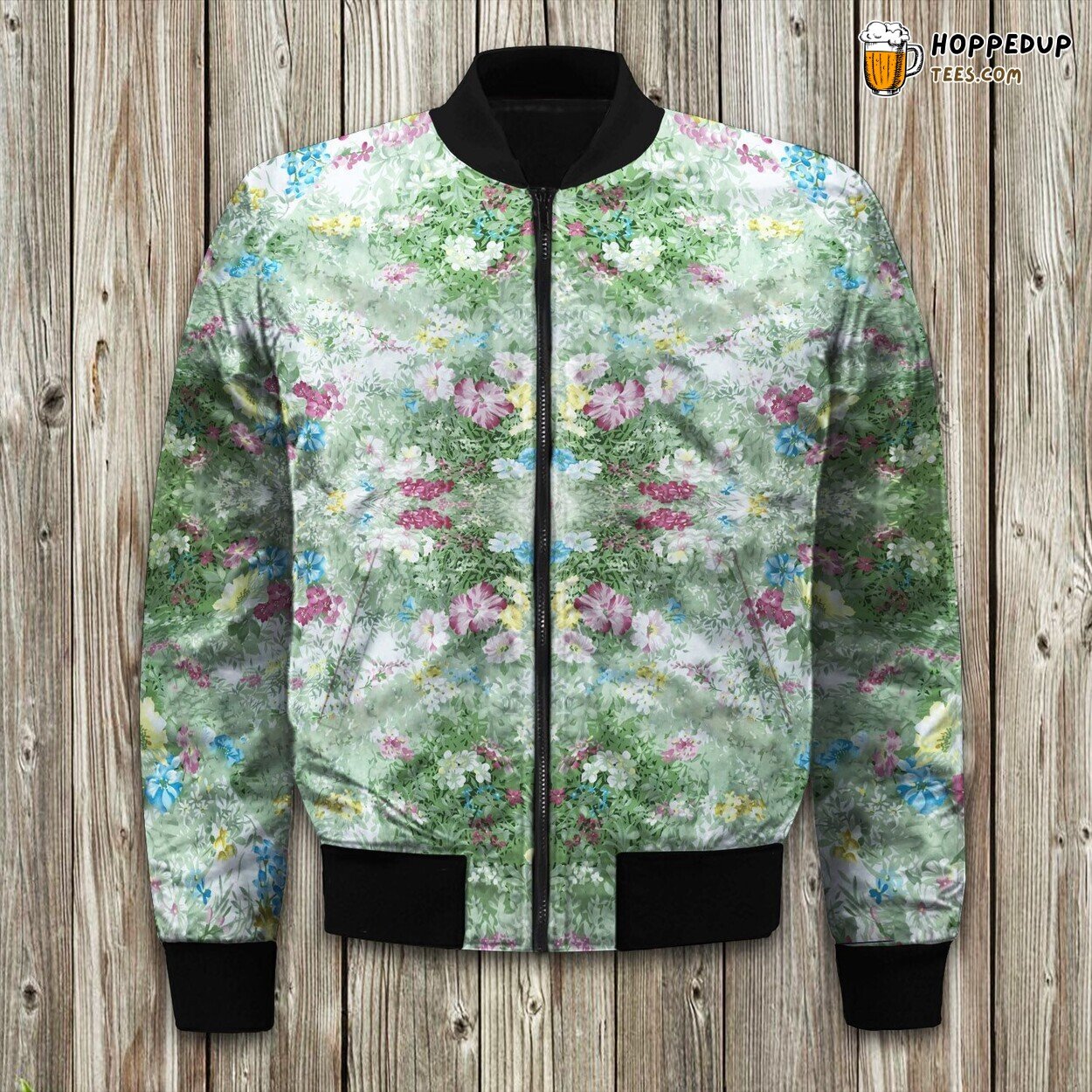 Beautiful Lime Green Beige Blue Gold Bomber Jacket