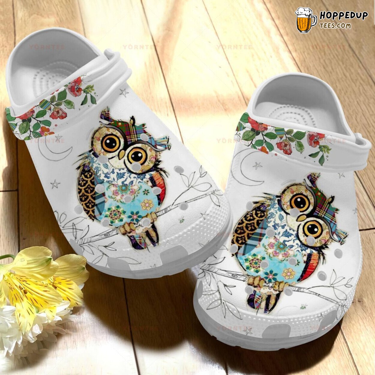 Beautiful Owls Tree Lover Gift Themed Comfortable Rubber Clogs