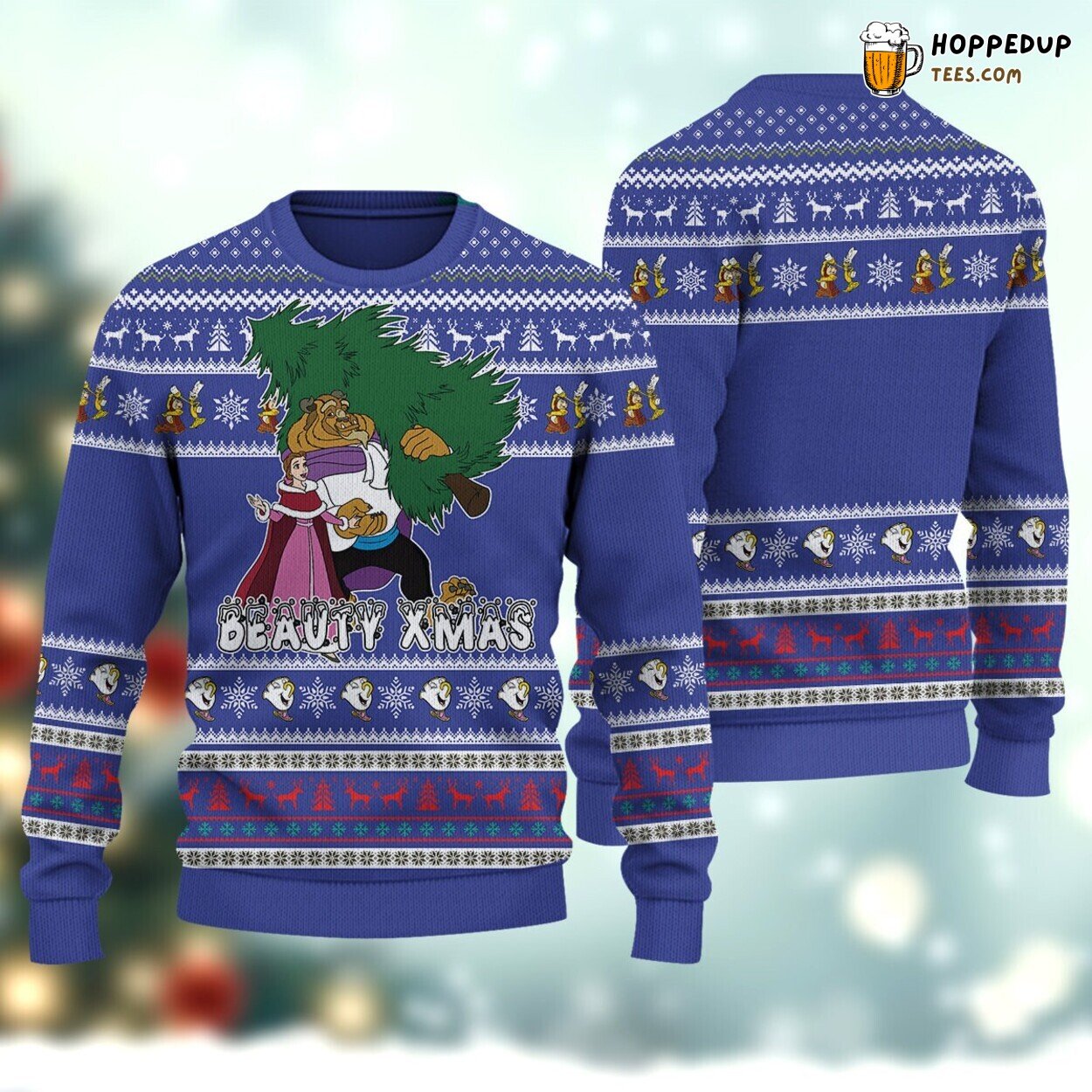 Beauty Beast Ugly Christmas Sweatshirt Belle Princess Magic Wool