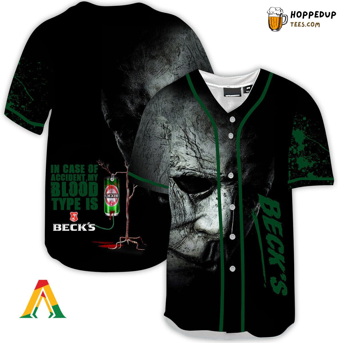 Becks Beer Michael Myers Distinctive Halloween Horror Baseball Jersey Theme