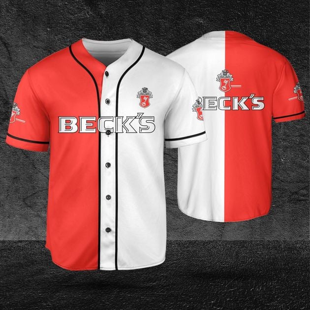 Beck’s Beer Two Tone Text Beer and Vodka Lovers Jersey HU