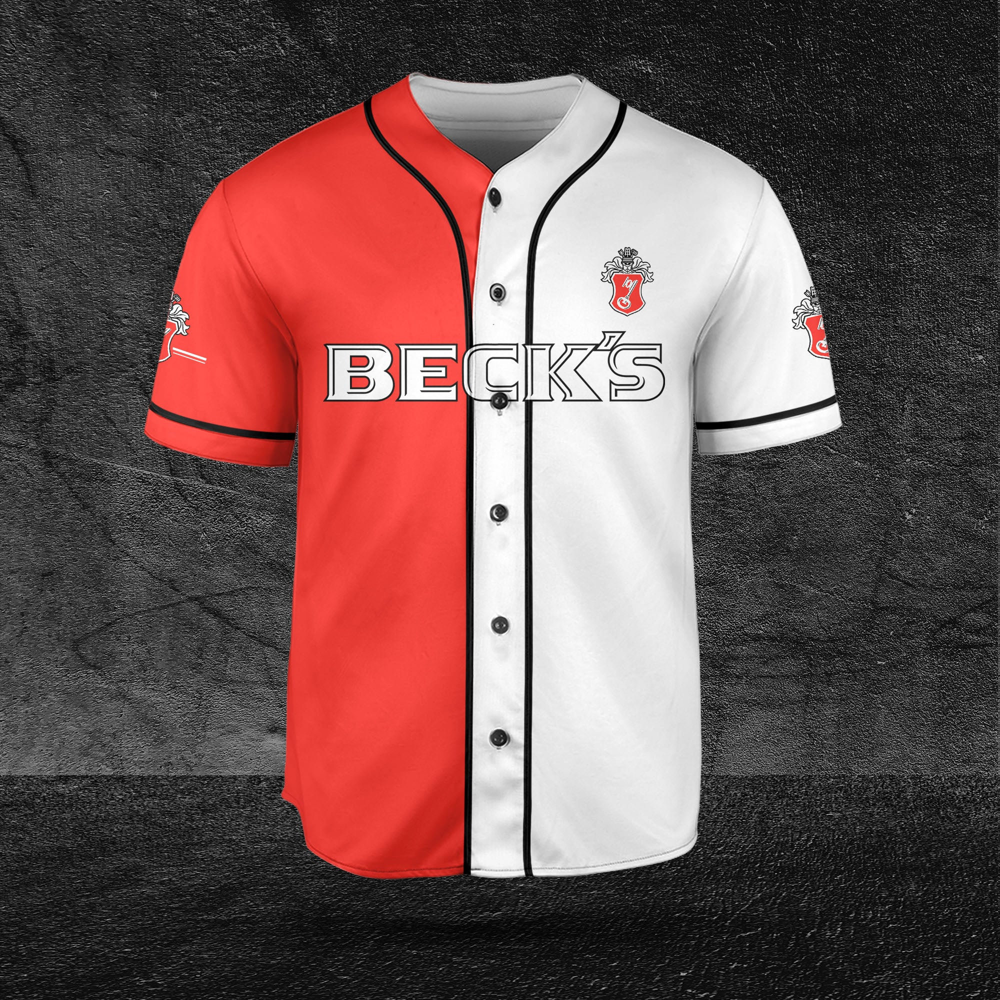Beck’s Beer Two Tone Text Beer and Vodka Lovers Jersey HU