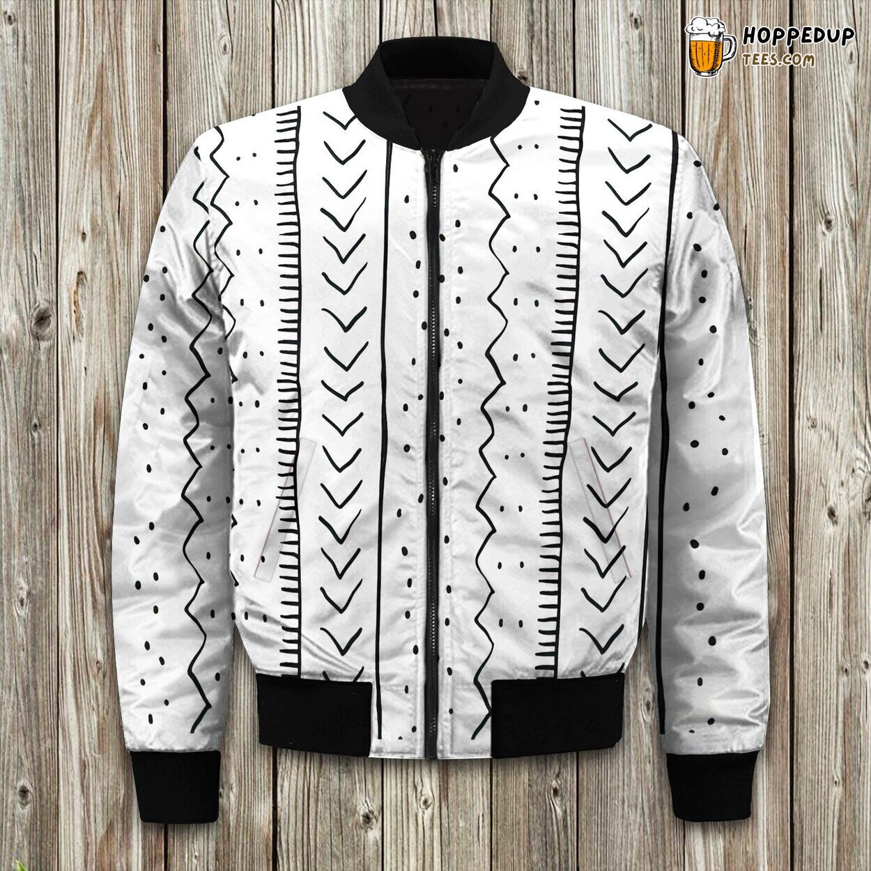 Becky Bailey Moroccan Stripe In Cream Bomber Jacket