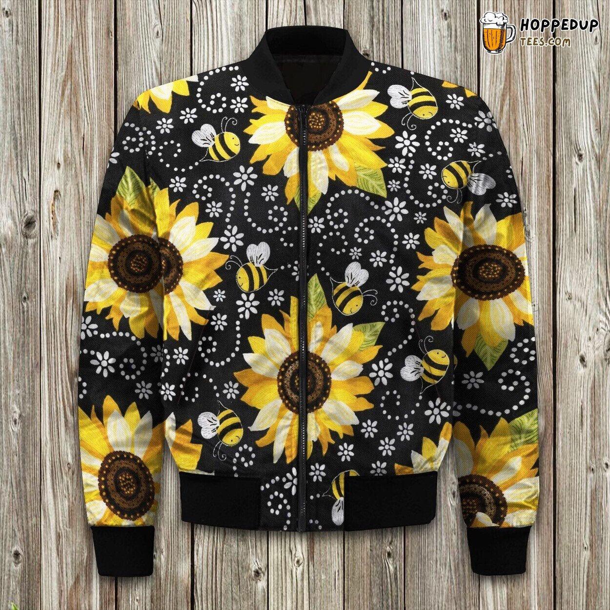 Bee And Sunflower Bomber Jacket