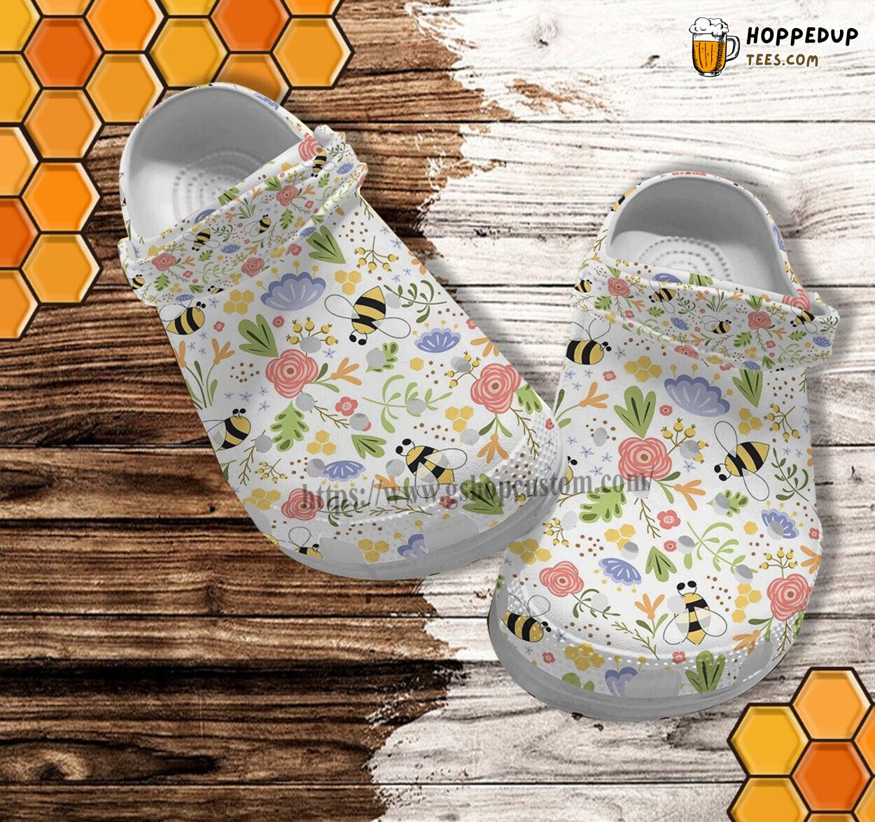 Bee Floral Mother Day Special Gift Cute Croc Shoes Kind Grandma Design