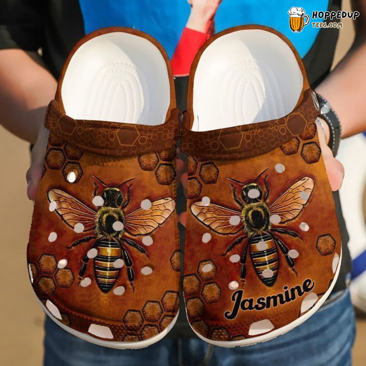 Bee Leather Classic Personalized Comfortable Unique Clogs Shoes