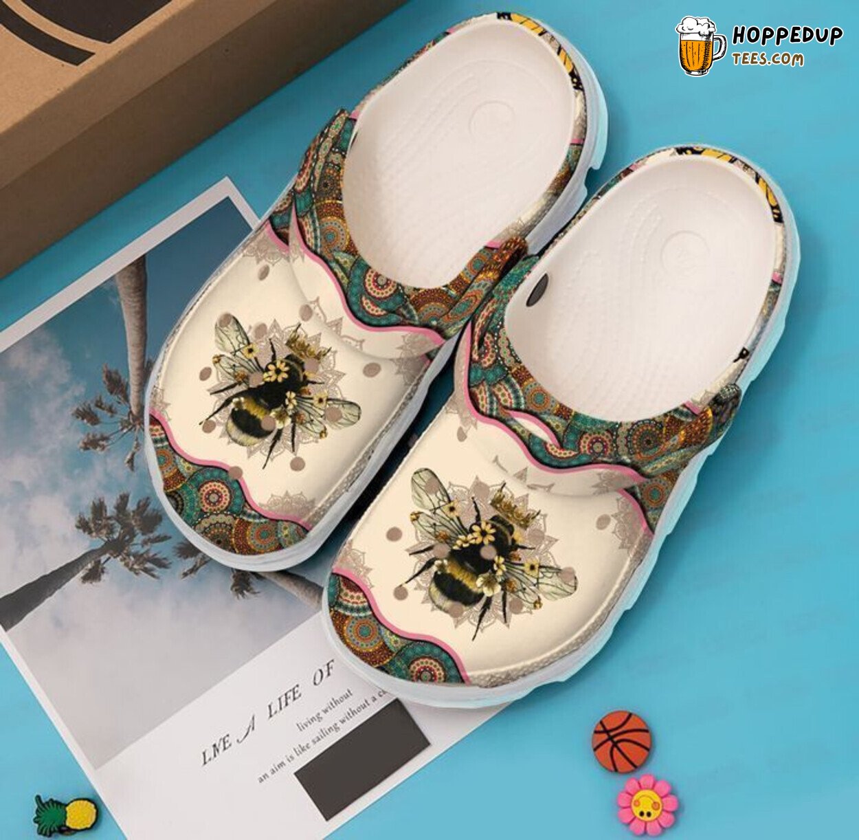 Bee Mandala Classic Comfortable Unique Stylish Design Clog Shoes