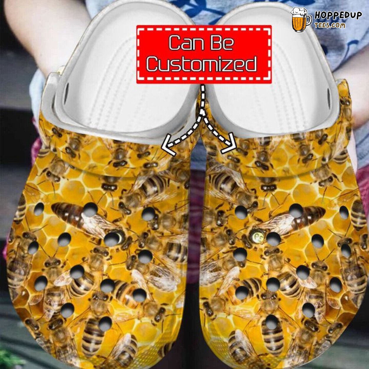 Bee Queen Bee Patterns Themed Clog Shoes for Nature Enthusiasts Comfort