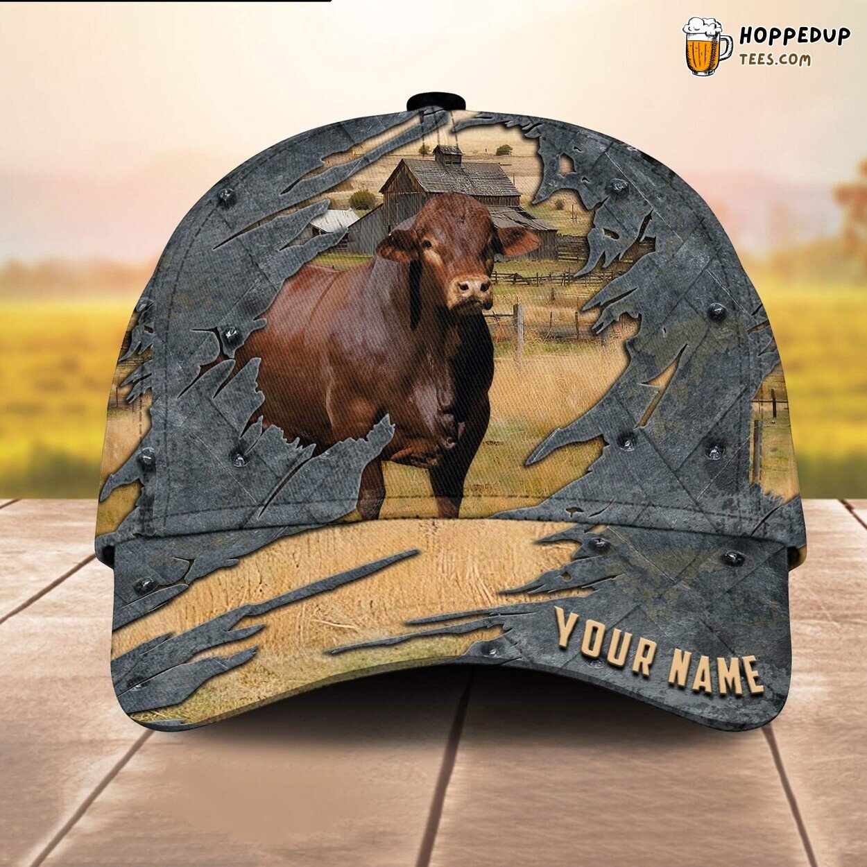 Beefmaster 3D Custom Cap Farm Lovers Leather Animal Baseball Print Unique Cap