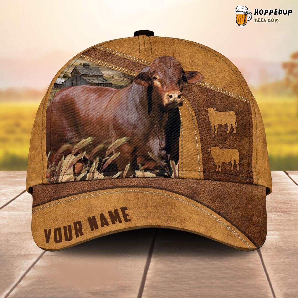Beefmaster Cale 3D Custom Cap All Over Print Baseball Farm Animal Lover Leather