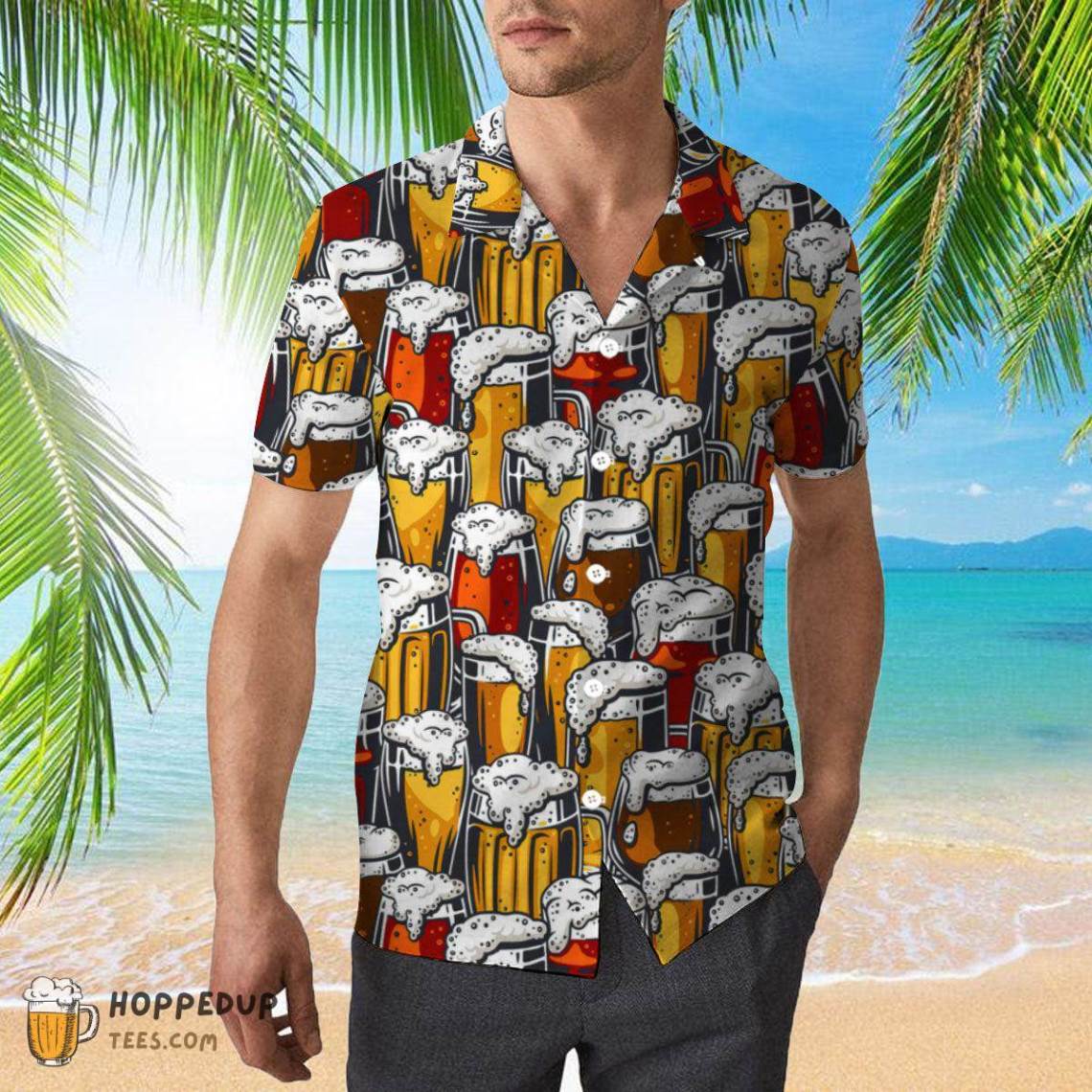 Beer Glass Pattern Cool Hawaiian Shirts