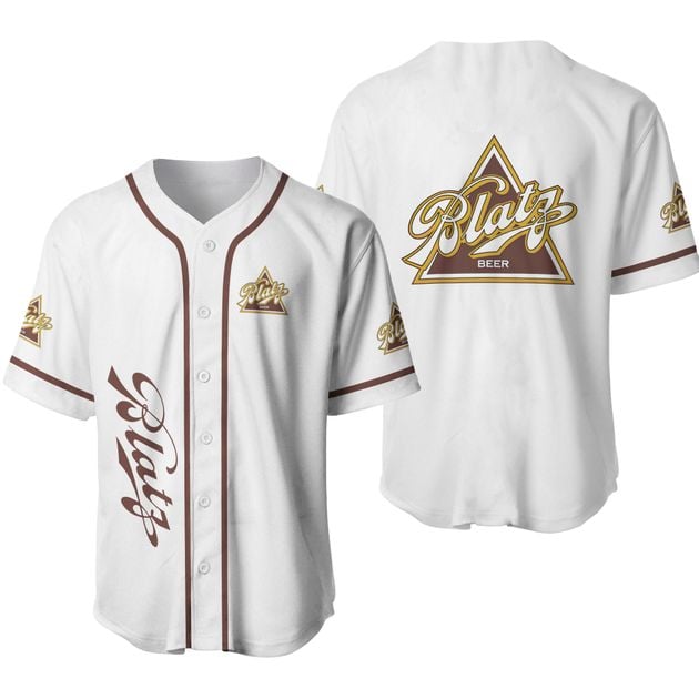 Beer Lovers Blatz Themed Baseball Jersey HU