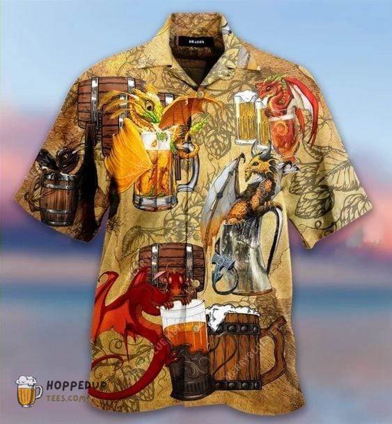 Beer Makes Dragon Relaxed Cool Hawaiian Shirts