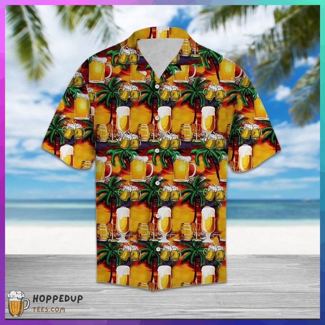 Beer Palm Tree Best Hawaiian Shirts