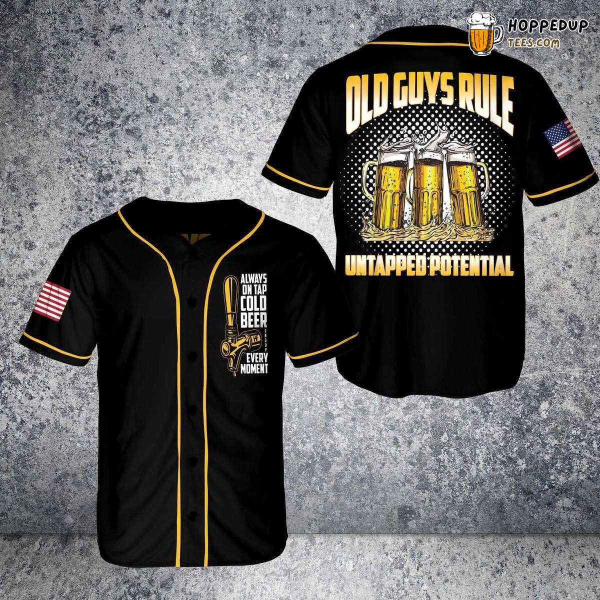 Beer Untapped Potential Themed Baseball Jersey Unique Distinctive Design Look