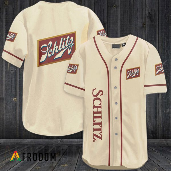 Beige Baseball Jersey Schlitz Beer HU