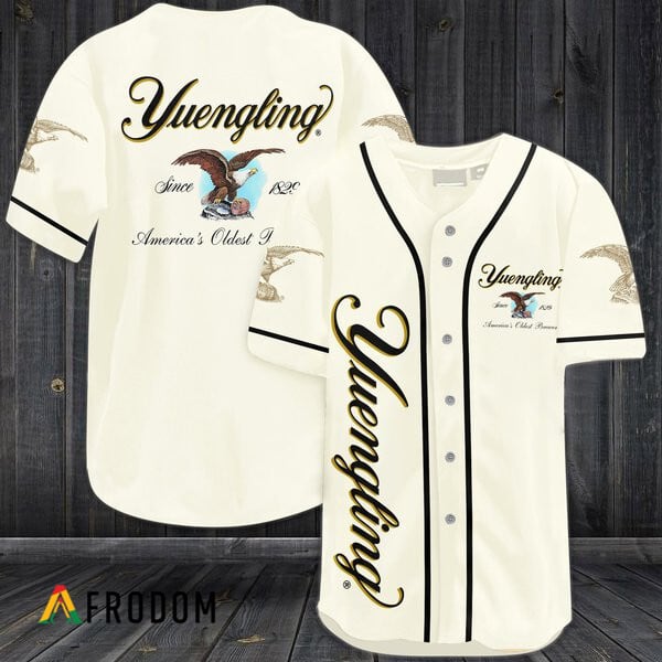 Beige Baseball Jersey Yuengling Beer HU