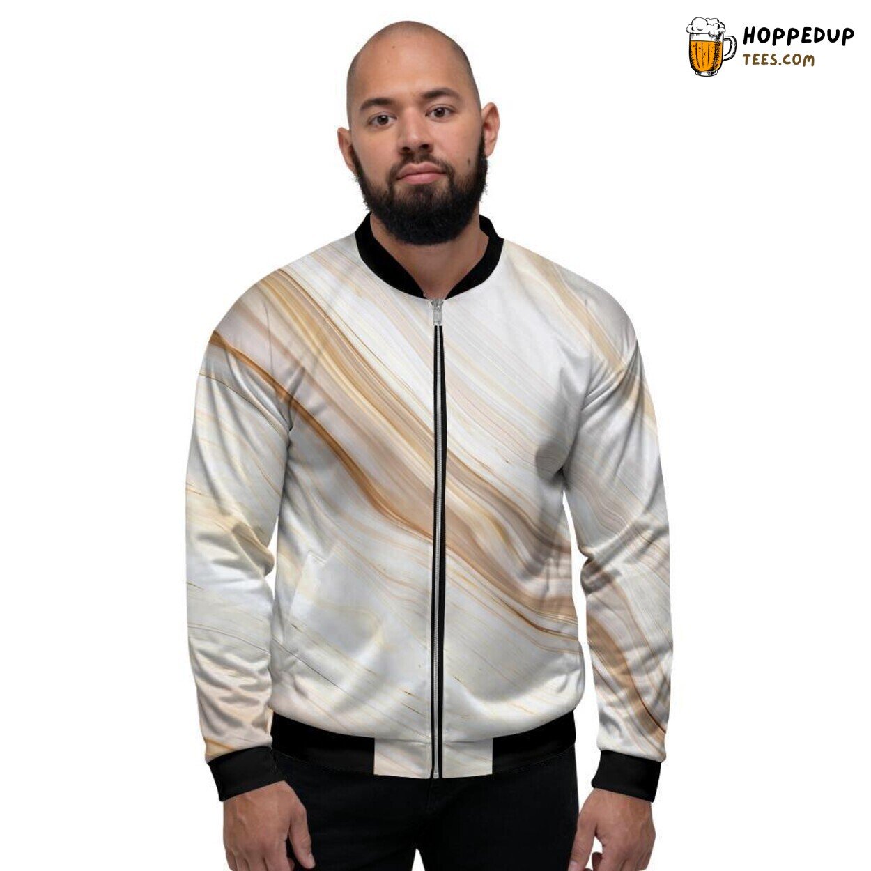Beige Brown Marble Patterns Elegance Men’s Bomber Jacket Natural Beauty Beige Brown Marble Patterns Elegance Men’s Bomber Jacket Natural Beauty
