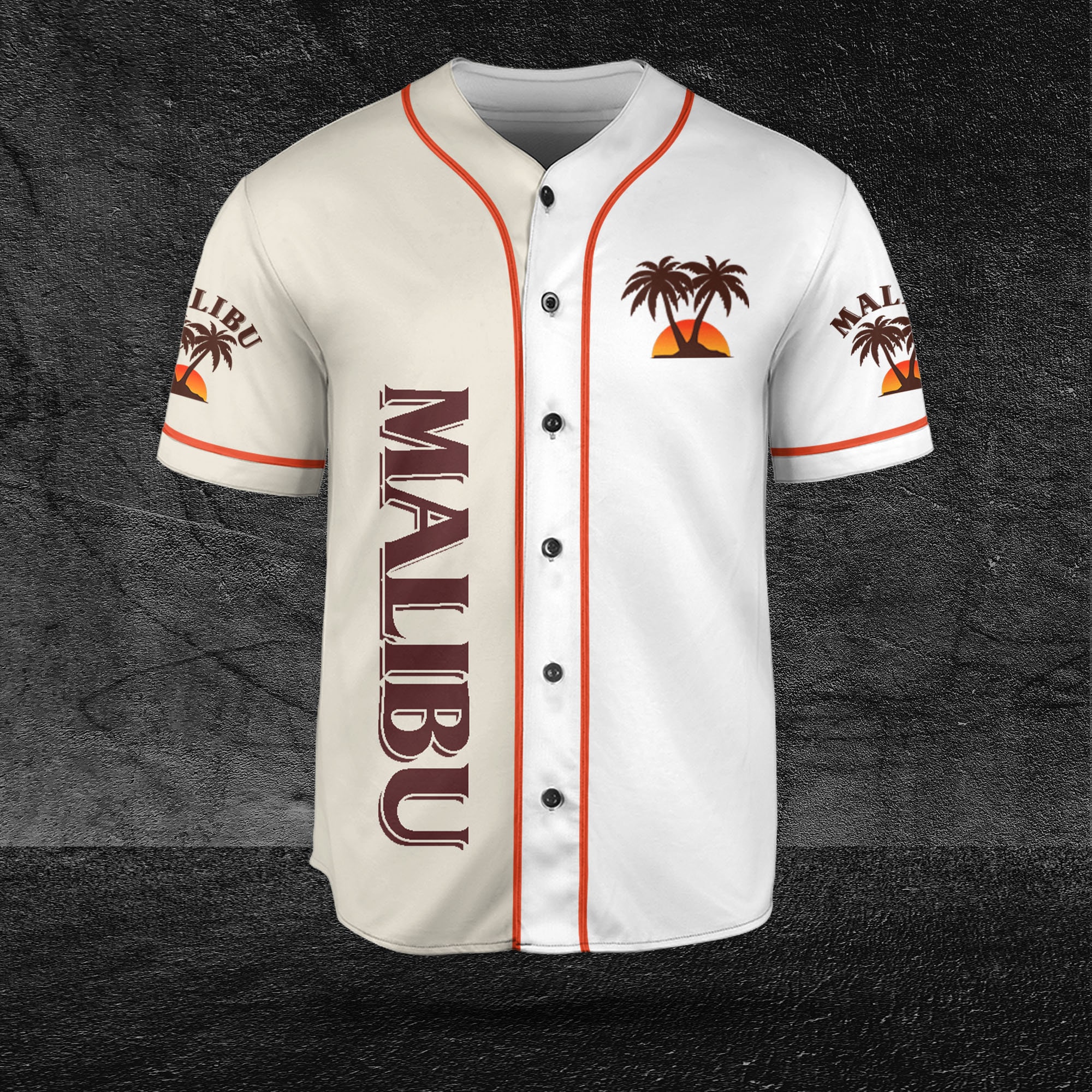 Beige Malibu Rum 2 Tone Baseball Jersey Beer Gift HU