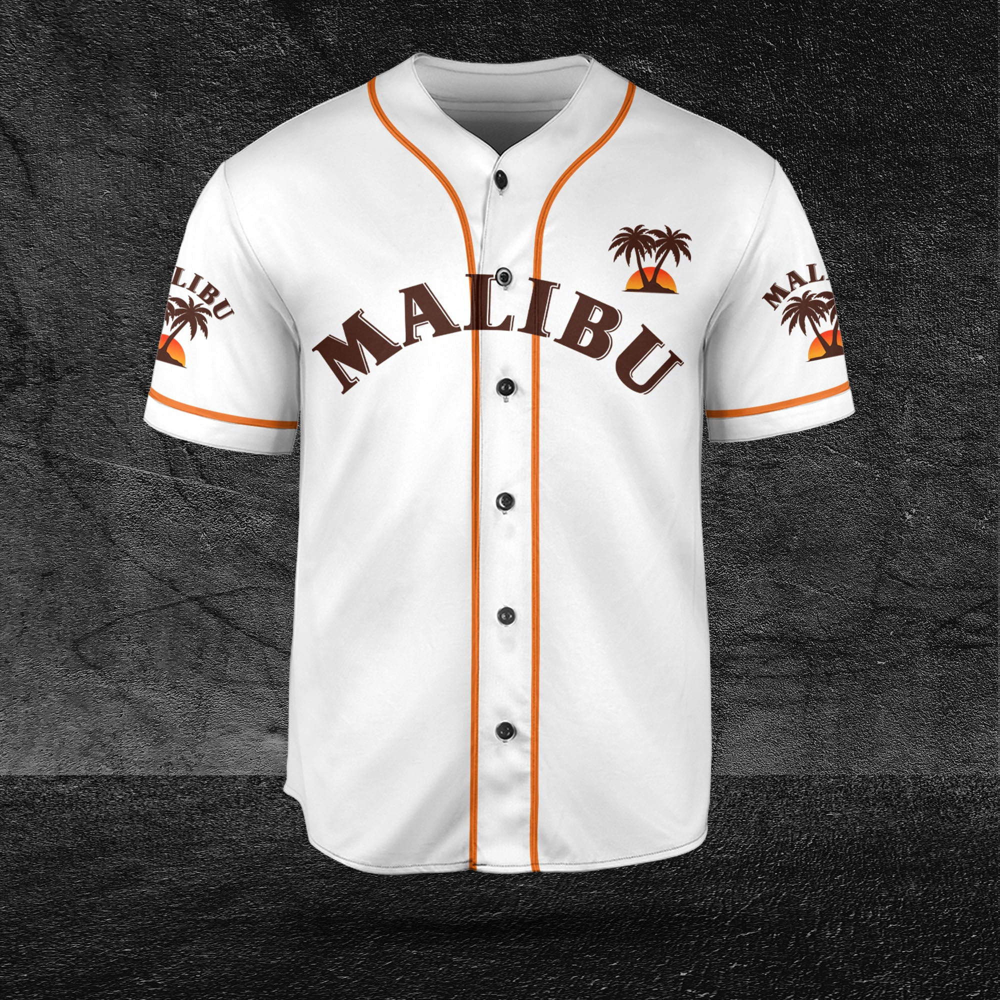 Beige Malibu Rum Pacifico Themed Baseball Jersey HU
