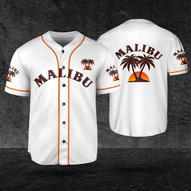 Beige Malibu Rum Pacifico Themed Baseball Jersey HU