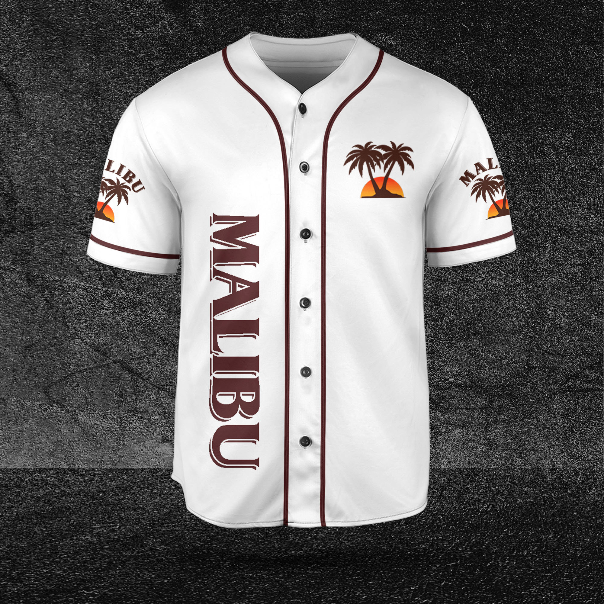 Beige Malibu Rum White Baseball Jersey Beer Gift HU