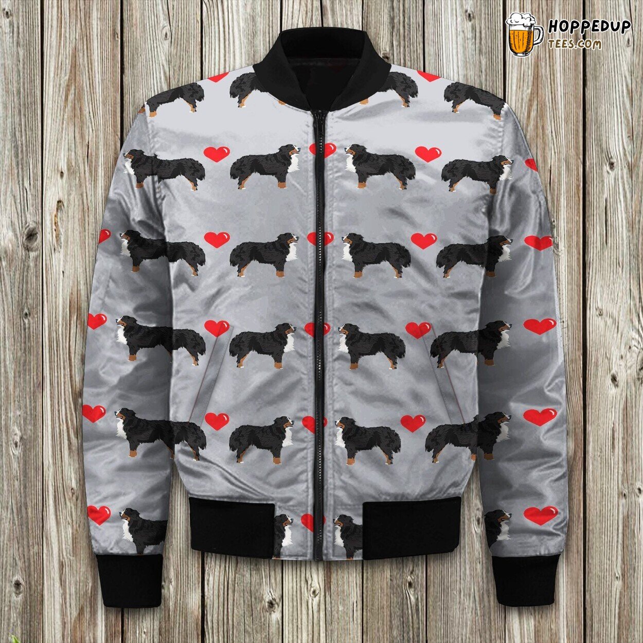 Bernese Mountain Dog Gray Awesome Bomber Jacket