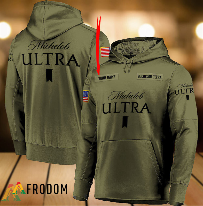 Bespoke Michelob Ultra Military Green Hoodie with Zip HU