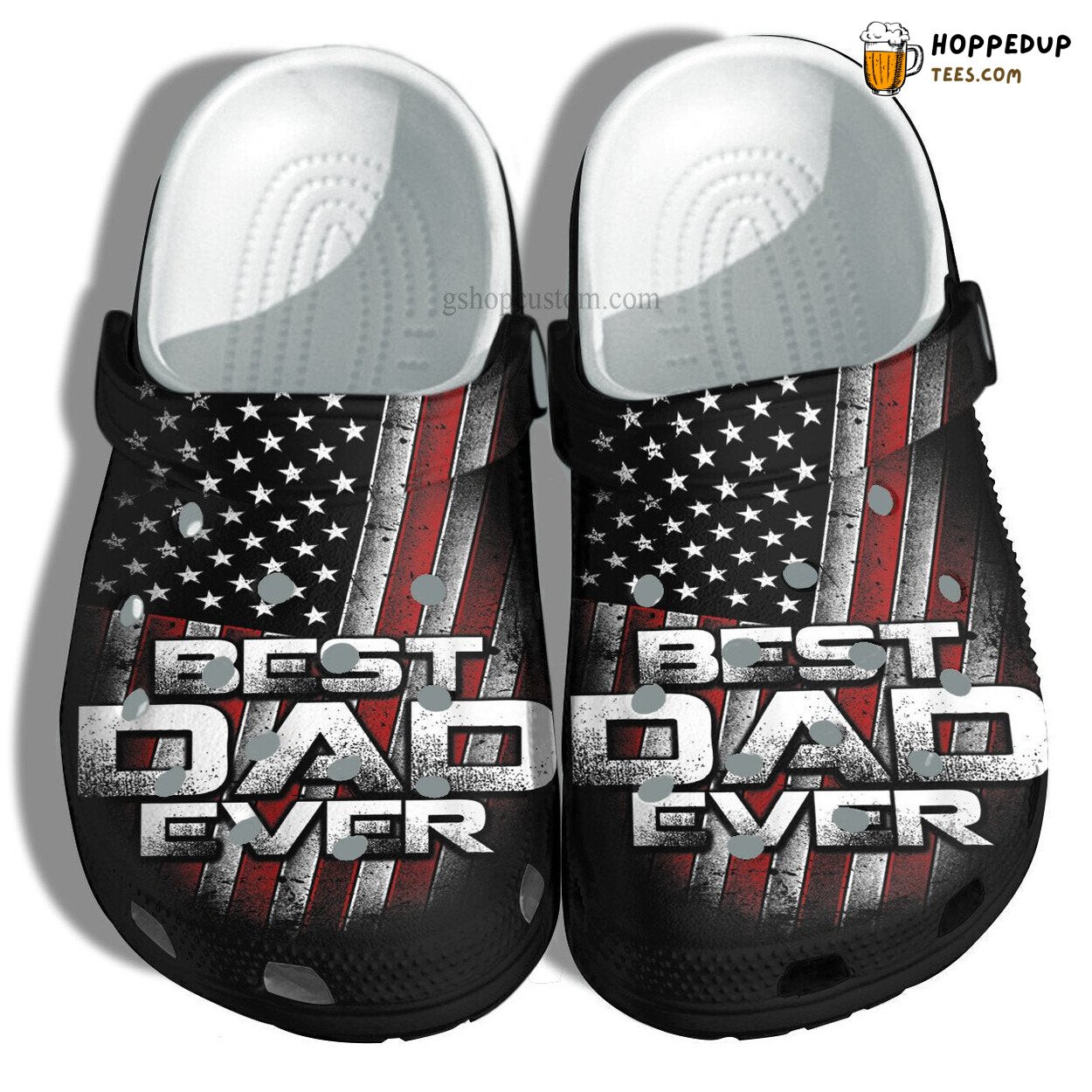 Best Dad Ever American Flag Vintage Clogs Father Day Patriotic Gift Idea