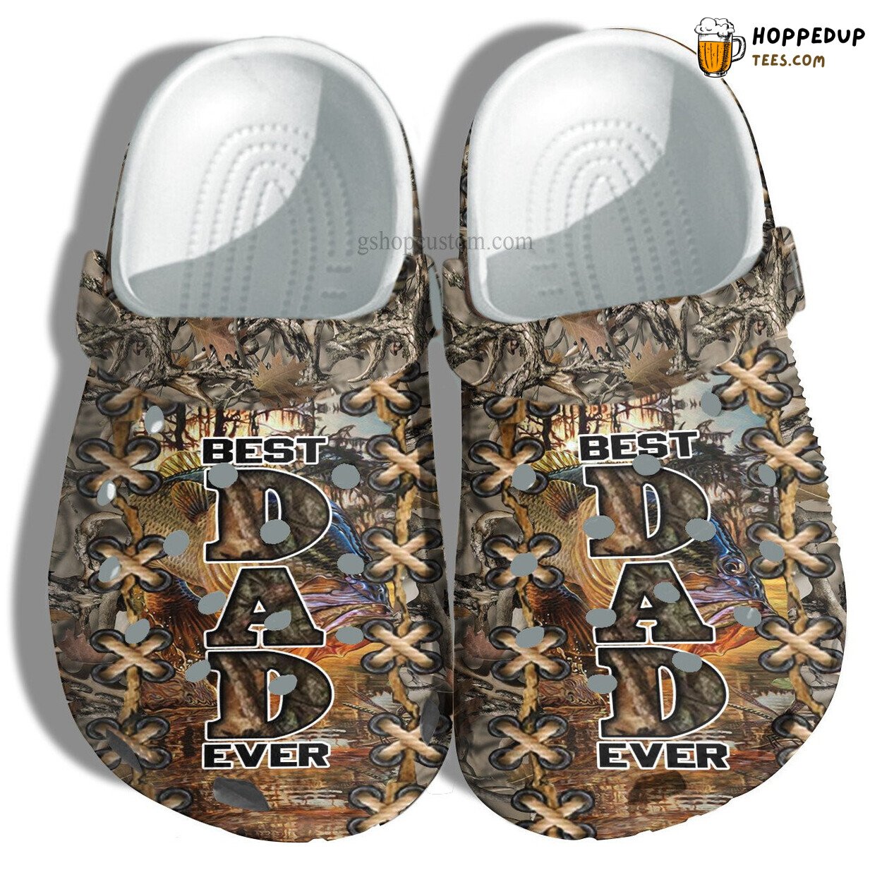 Best Dad Ever Fishing Camouflage Croc Shoes Father’s Day Son Gift