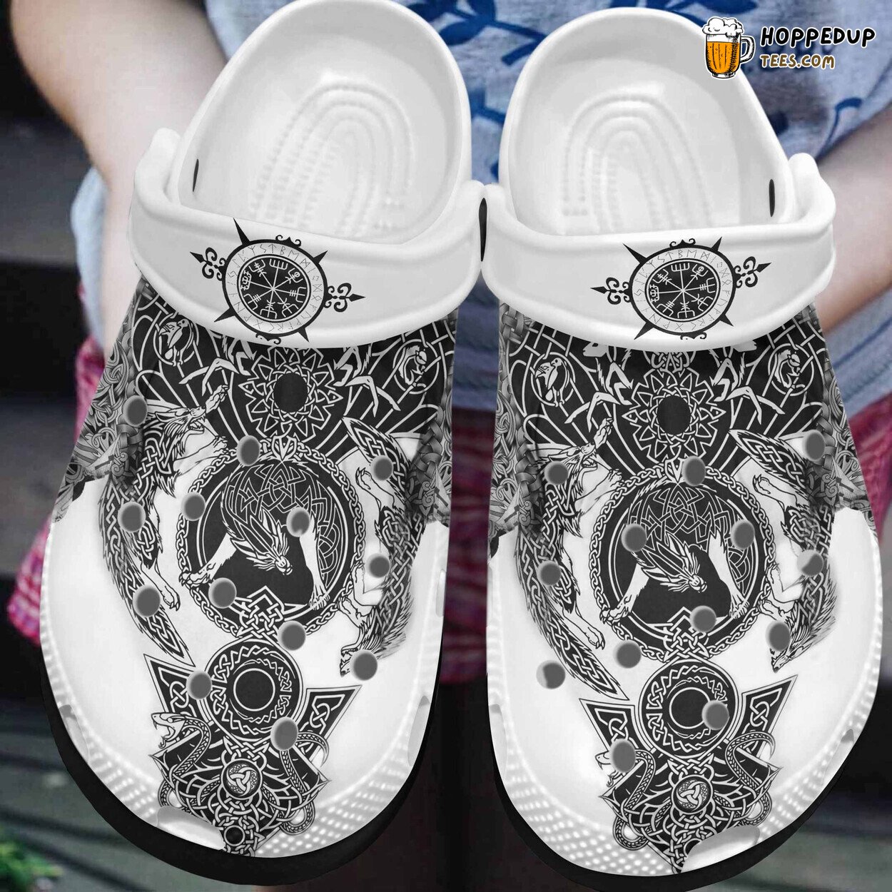 Best Wolf Art Shoes Spider Compass Theme Clogs Birthday Unique Gift