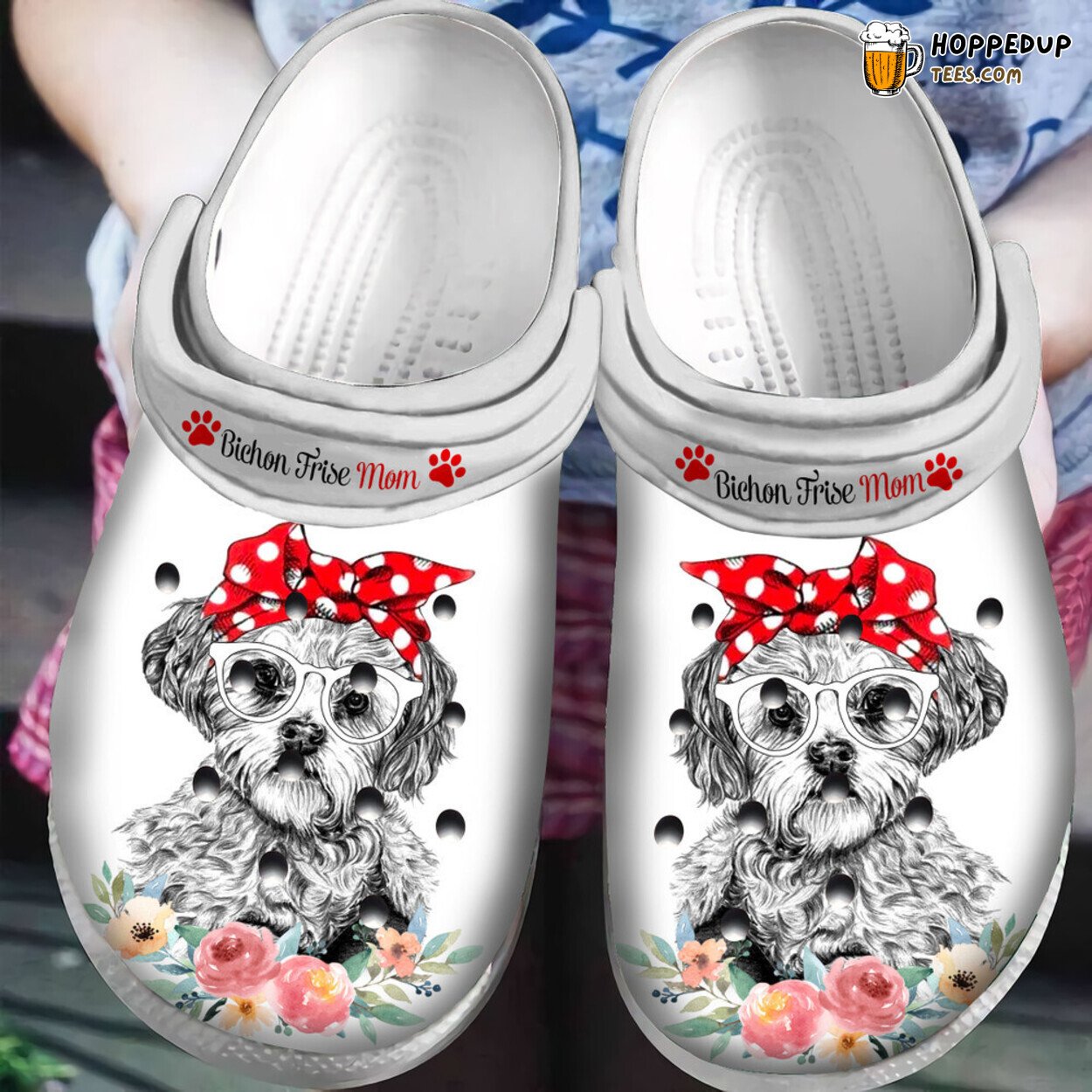 Bichon Frise Mom Classic Clogs Shoes Perfect Mothers Day Comfortable Gift