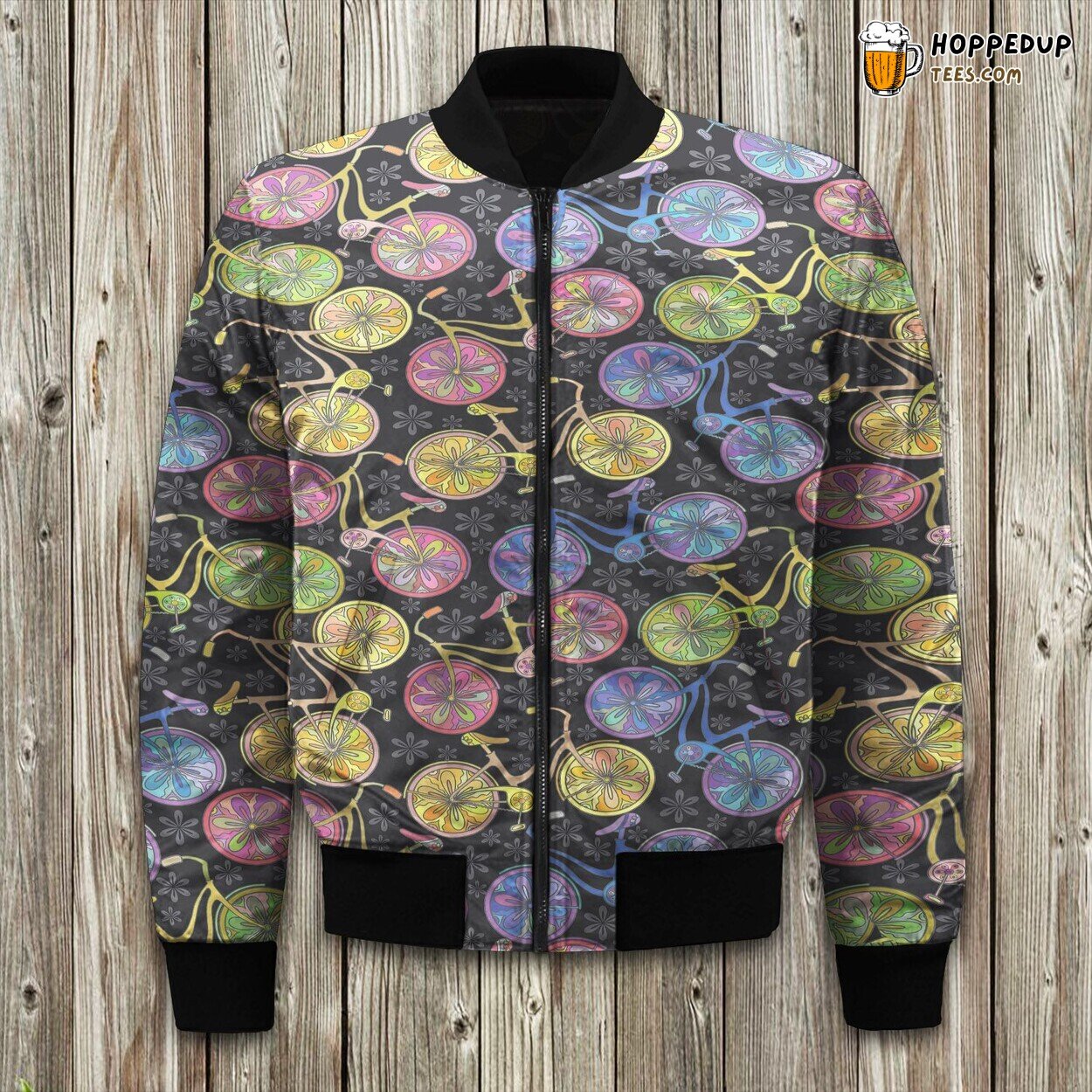 Bicycle Floral Area Bomber Jacket