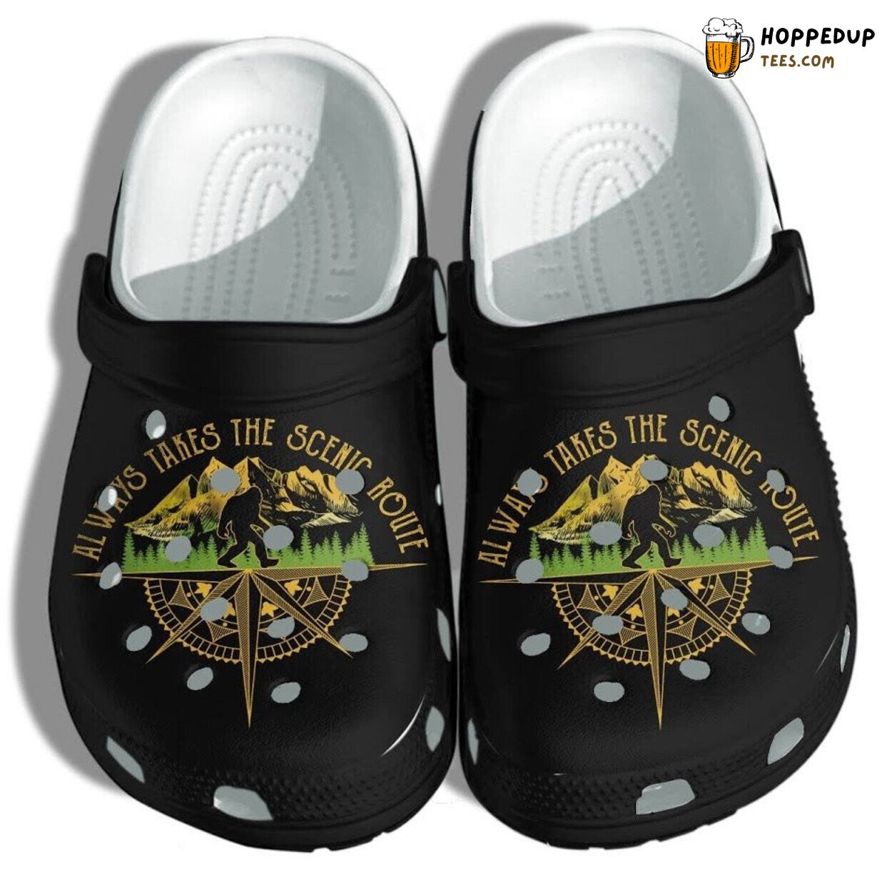 Bigfoot Camping Custom Funny Mountain Outdoor Themed Clogs Shoes