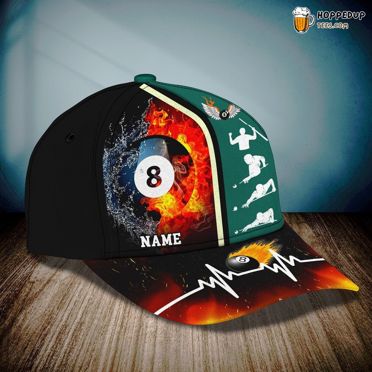 Billiard Ball Design 3D Cap Personalized Name Unique Premium Edition Look