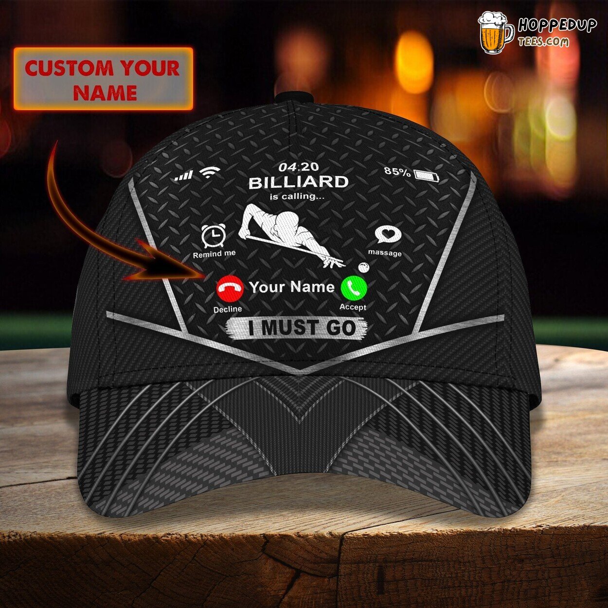 Billiard Calling Classic 3D Cap Personalized Name Unique Premium Edition