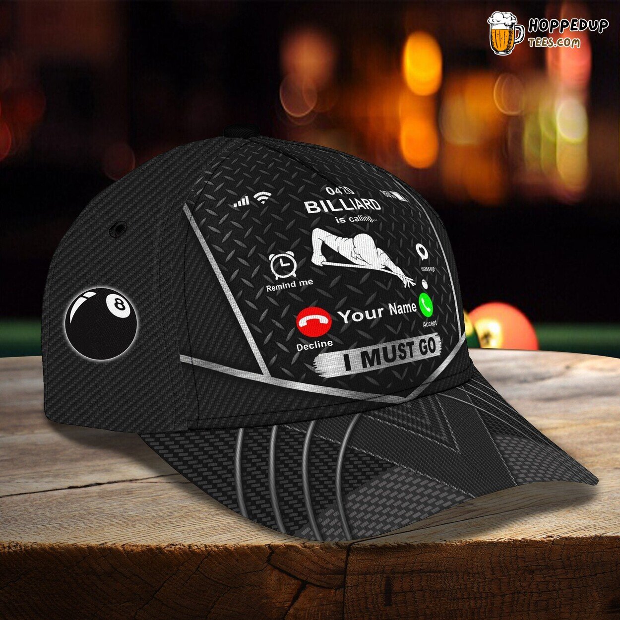 Billiard Calling Classic 3D Cap Personalized Name Unique Premium Edition