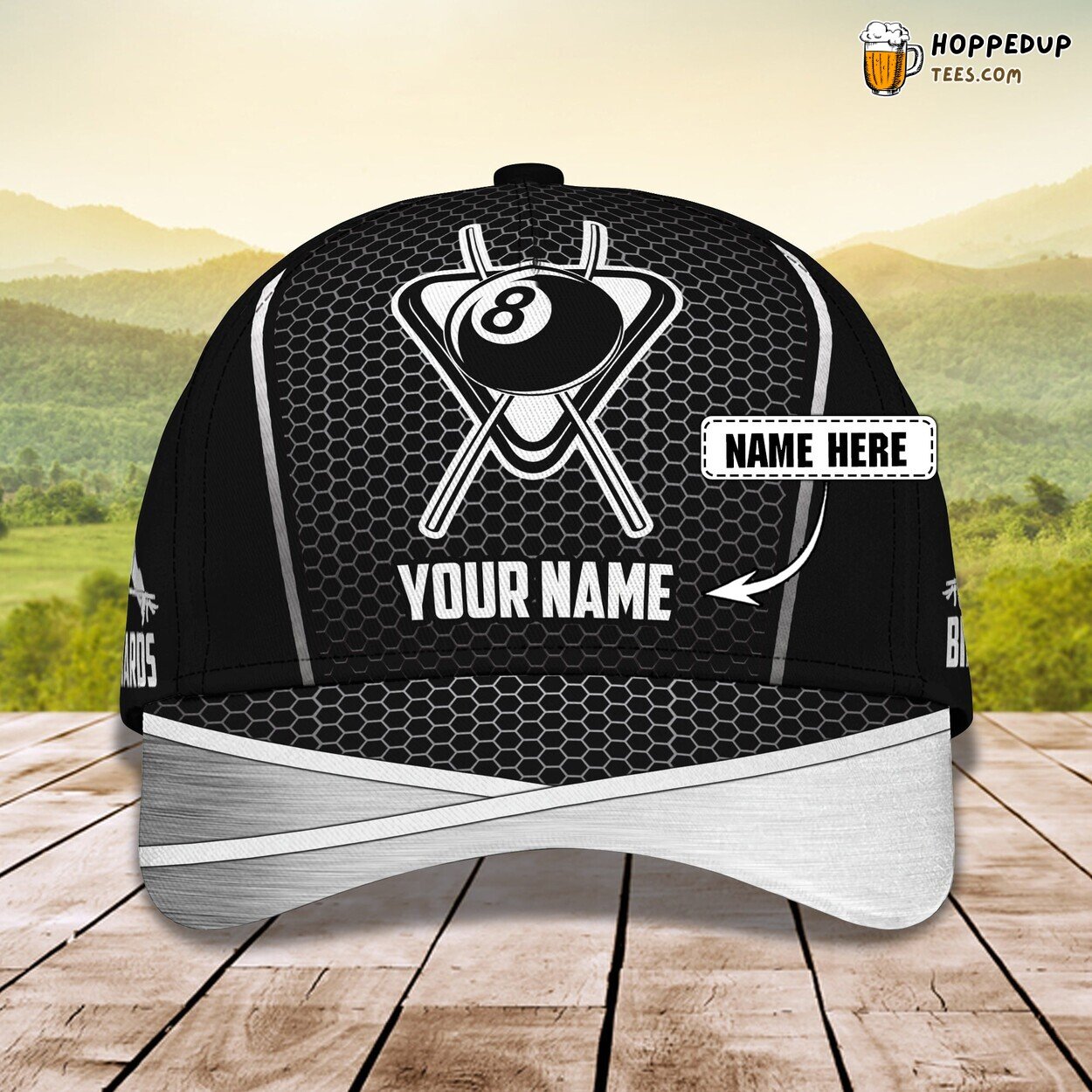 Billiard Classic Design 3D Cap Personalized Name Unique Premium Series